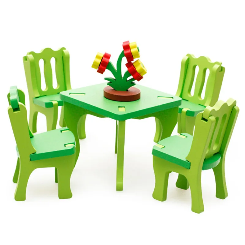 Kids Children Diy Educational Toy Wooden 3d Assembly Puzzle Home