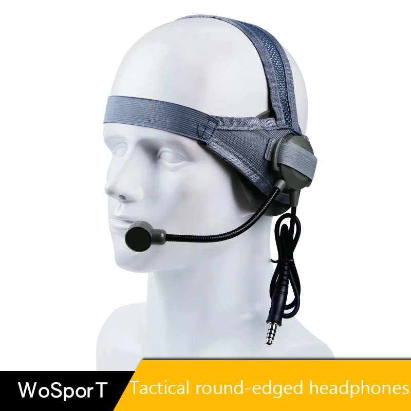 

WoSporT Outdoor CS Field Camp Equipment Head-mounted Tactical Round Side Earphone Hunting Call Equipment
