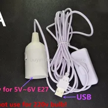 Usb Поворот E27 6 В лампа база с переключателем USB подключение лампы E27 поворот к USB подключение лампы сиденье e27 трансформация лампа держатель для usb