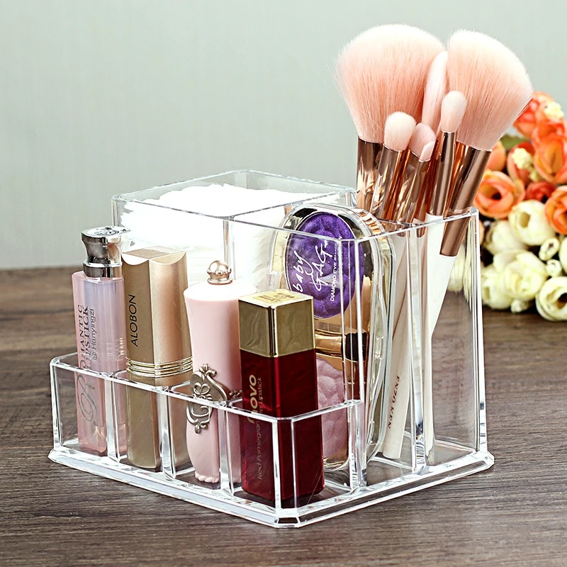 

Transparent Cosmetic Makeup Brush Holder Cosmetic Lipstick Brush Holder Desktop Storage Box