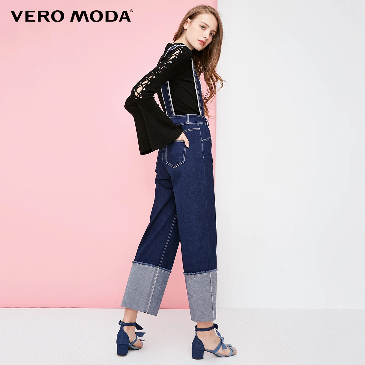 Vero Moda новые женские широкие джинсы с необработанными краями | 318332504