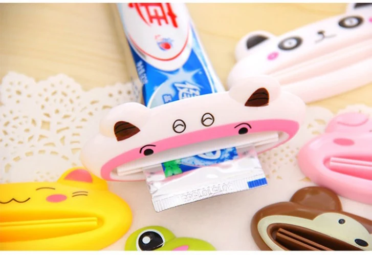 Cartoon Bathroom Dispenser Toothpaste 1pc/lot Lovely Animal Tube Squeezer Easy Squeeze Paste Dispenser Roll Holder 8.8*4cm