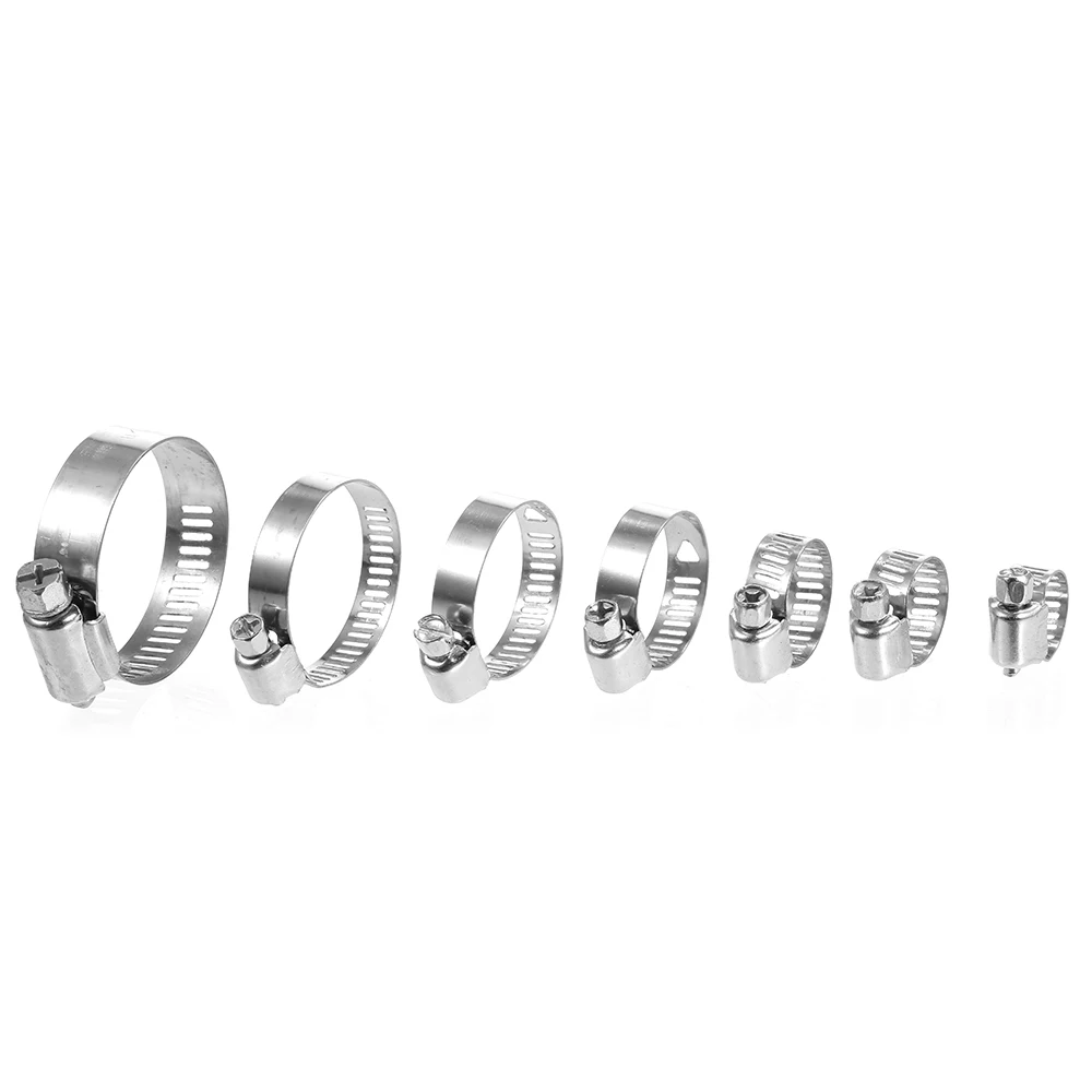 50 Piece Hose Clamps Adjustable Worm Gear Stainless Steel Line Pipe