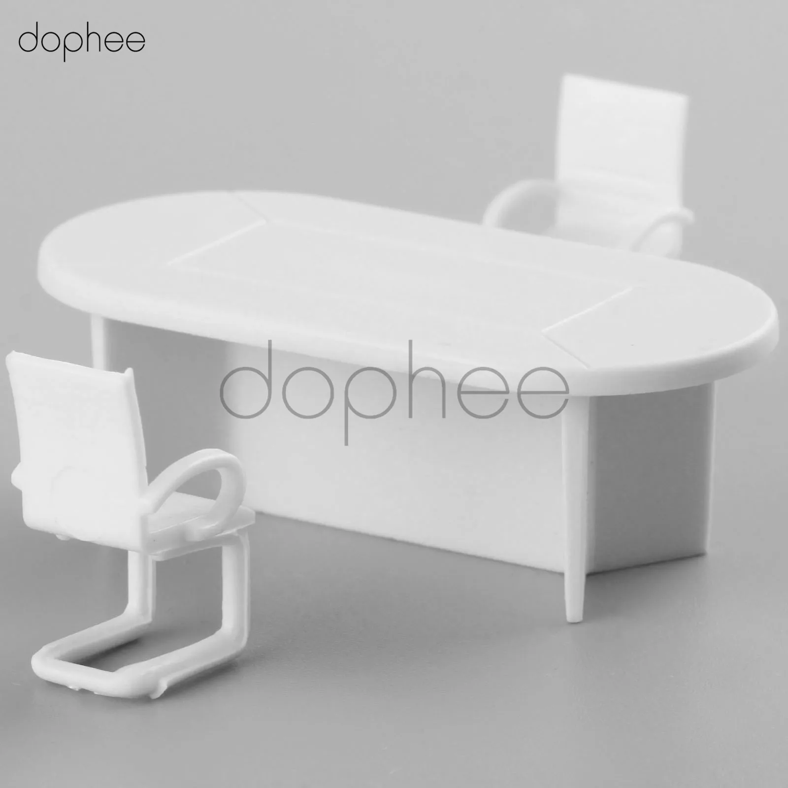 Dopee 1 Набор Белый пластиковый обеденный стол стул модель 1:50 для Барби кукольный домик мебель украшения