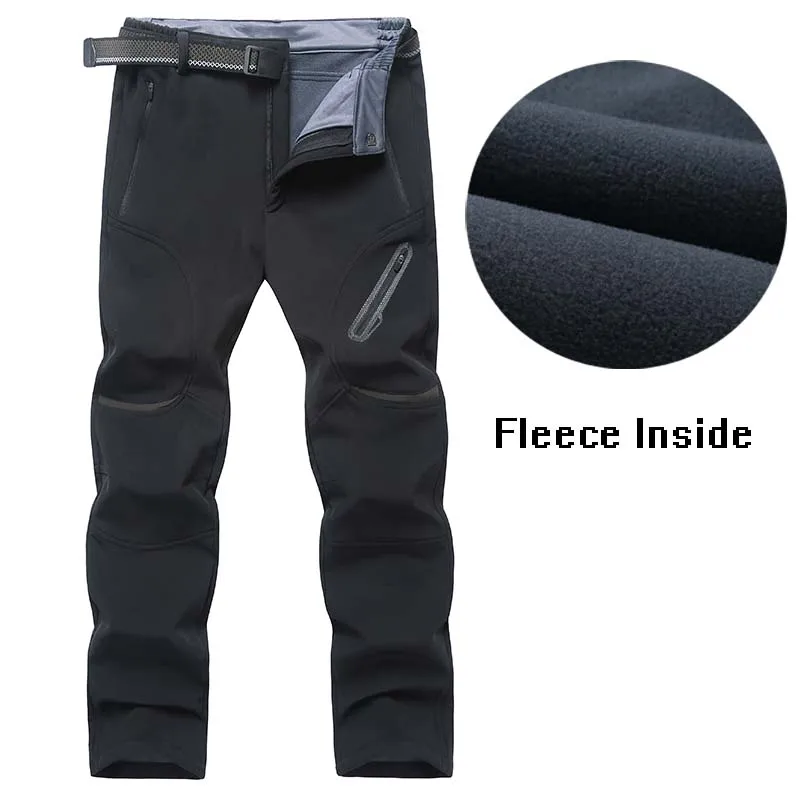135kg Can Wear Men Hiking Pants Soft Shell Warm Outdoors Trousers Big Size 7XL 8XL 9XL Fleece Lining Winter Hiking Camping Pant spyder men s tarantula shell pant