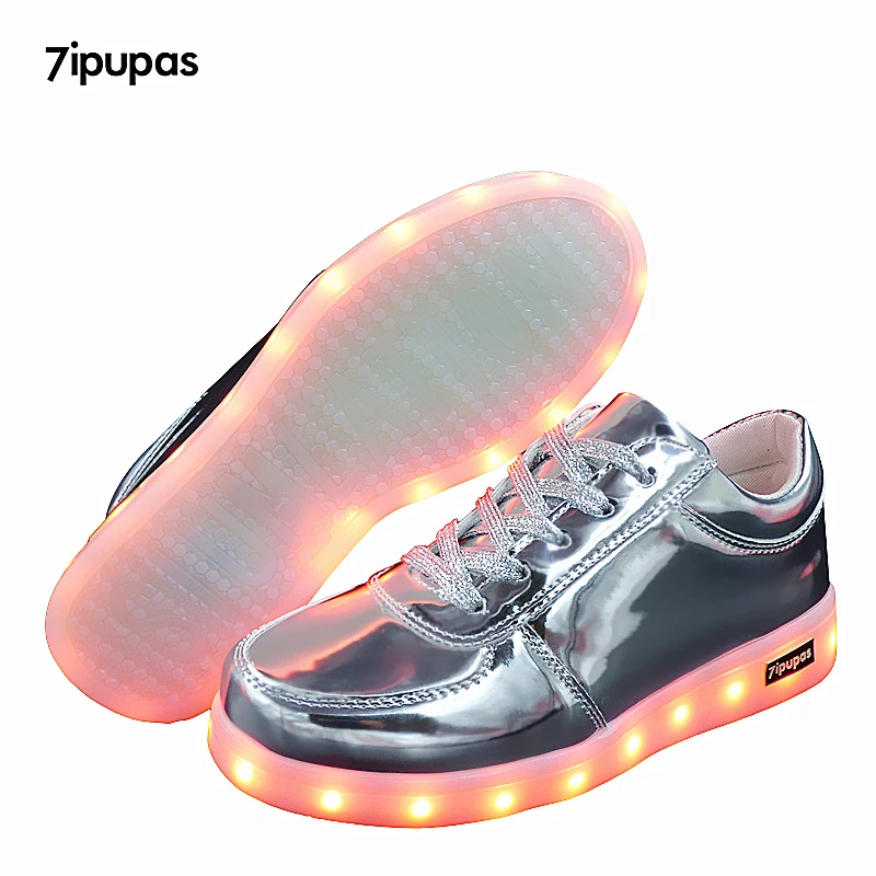7ipupas plateadas para niños y niñas, zapatos con Led iluminadas, 11 colores|shoes kids with light|shoes kidschild shoes kids -