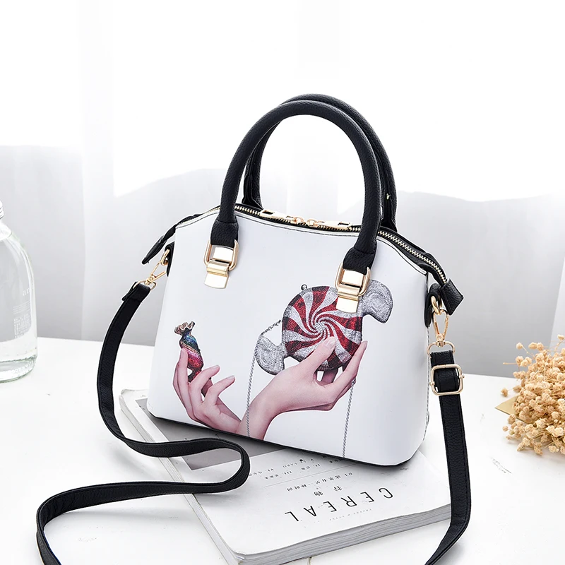 

Luxury Original Graffiti Printing Handbags Woman Fashion Office Formal top-handle Handbag Flap Cover Messenger & Crossbody Bags