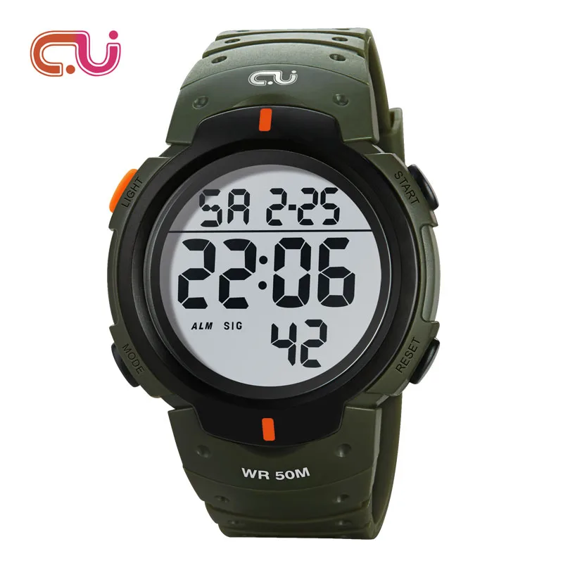 

CU Brand Men Sports Watches Digital LED Military Watch Waterproof Outdoor Casual Wristwatches Fashion Relogio Masculino New 2018