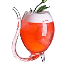 300 мл Шампанское Вечерние креативные соломенные стеклянные кружки Новинка стакан для молока с соломинкой холодный напиток чашка кружка для сока красное вино стекло