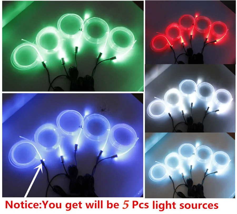  6 M RGB Fiber Optic Atmosphere Lamps Car Interior Ambient Light Decorative Dashboard Door Remote Co - 32916512872