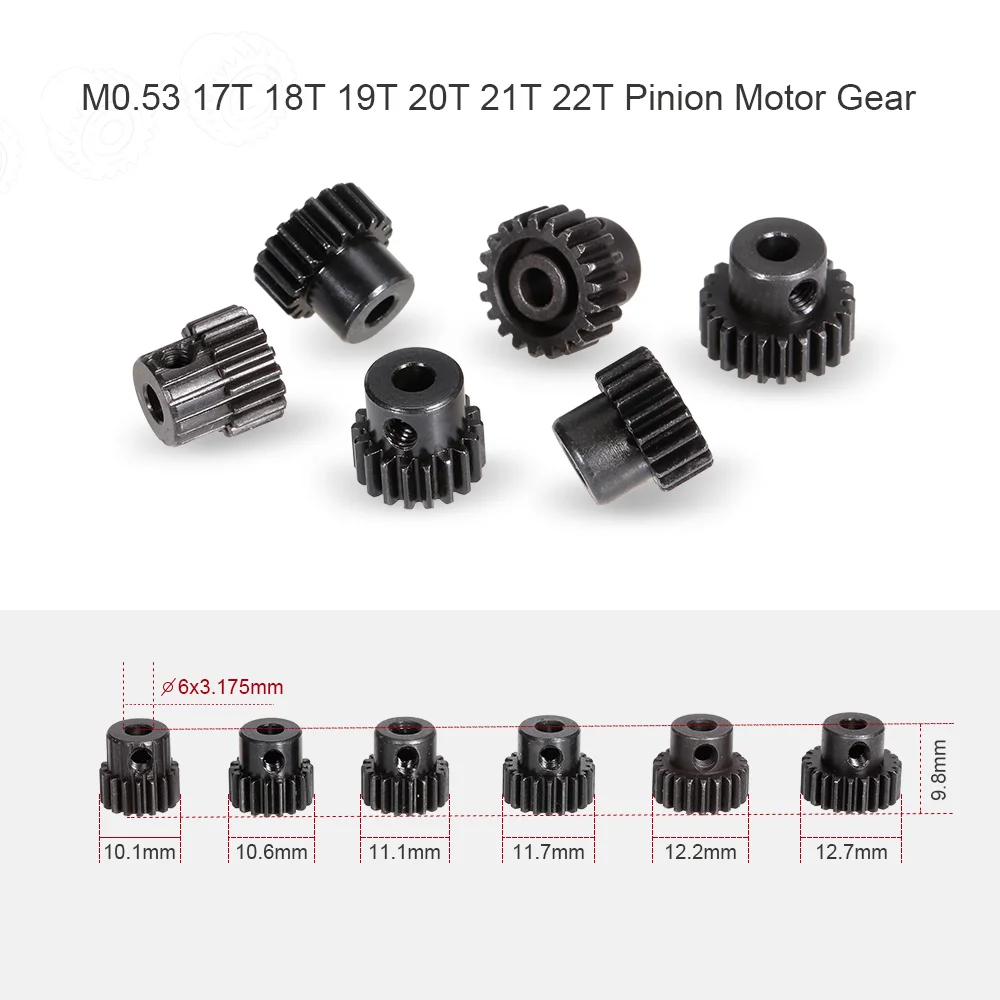 ZD Racing M0.53 17T 18T 19T 20T 21T 22T Metal Pinion Motor Gear for 1/10 RC Car Off-Road Truck | Игрушки и хобби