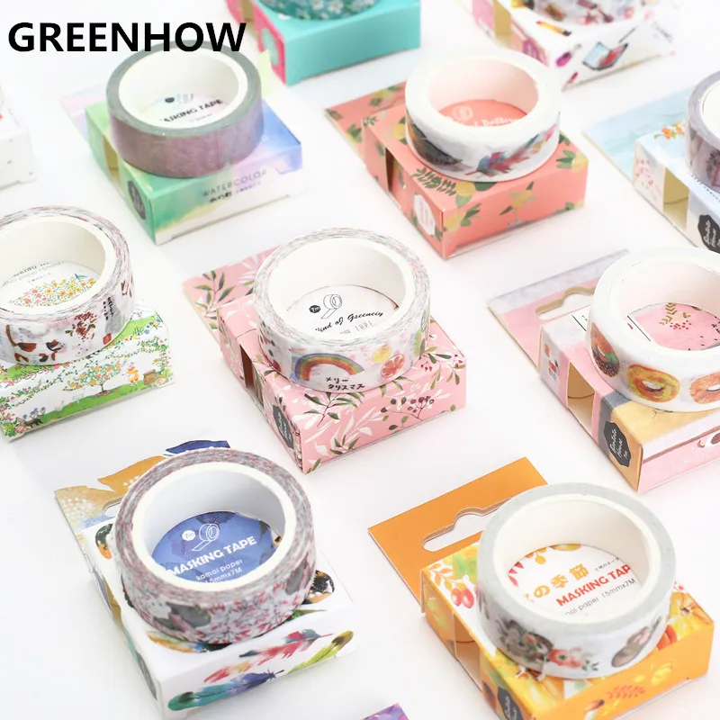

GREENHOW 1 pcs function series 15mm X 7m Kawaii washi tape children DIY masking tape 3100