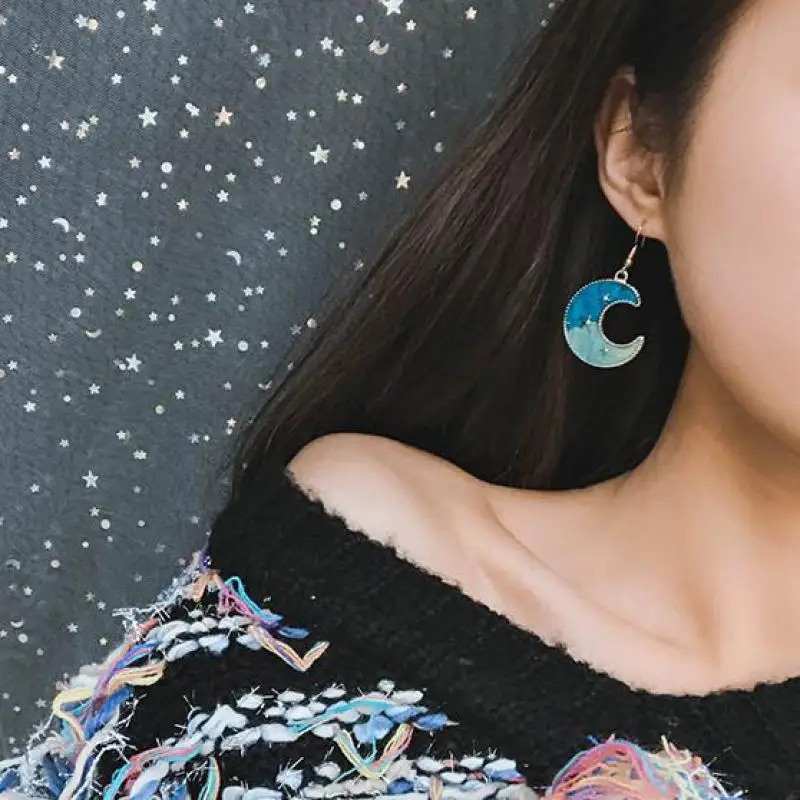 Серьги в виде звезд сердца Луны Корейская версия 2018|Серьги-подвески| |