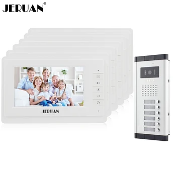 

JERUAN 7 inch Video door phone Intercom System Apartment Doorbell intercom 6 Monitors 700TVL IR Night Vision Camera In stock
