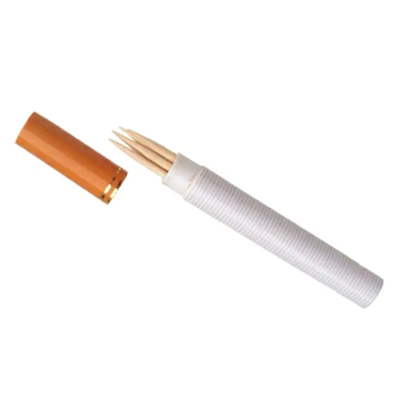 

2pcs Cigarette Shaped Toothpick Storage Box Secret Stash Pill Container Pocket Holder Creative Table Decoration