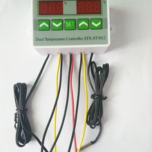 ST3012 220 в 12 В 24 в двойной цифровой контроль температуры ler 10A термостат переключатель управления Зонд 2x водонепроницаемый датчик термостатический