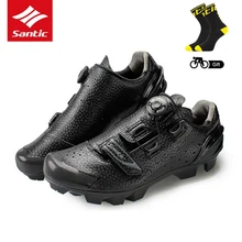 Santic MTB Cycling Shoes Men Breathable Mountain Bike Sneakers Riding Shoes Self-Locking Bicycle Sport Shoes Zapatillas Ciclismo