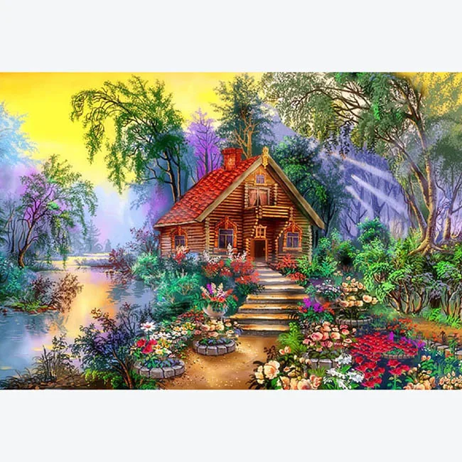 

5D DIY Diamond Painting House Scenery Oil Painting Art Full Square New Arrivals Round Drill Home Decoration Embroidery Sale