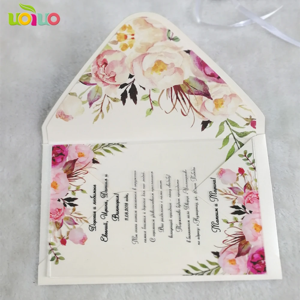 hot latest customized printing flora wedding invitation card designs
