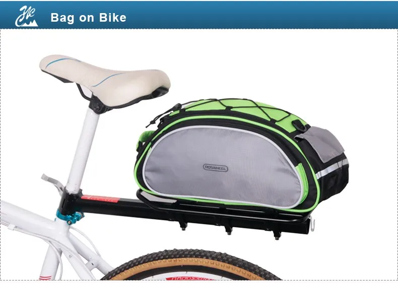 Discount ROSWHEEL Bicycle 13L Carrier Bag Bike Rack Pannier Trunk Basket Back Seat Shelf Pouch Cycling Luggage Shoulder Handbag 14541 17