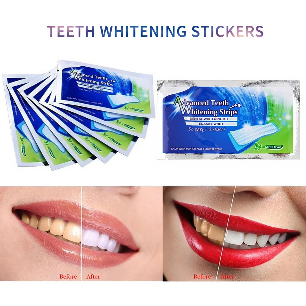 

28Pcs/14Pair Teeth Temporary Whitening Strips Dental 3d White Oral Hygiene Care Double Elastic Tools Charcoal Bleaching CW31