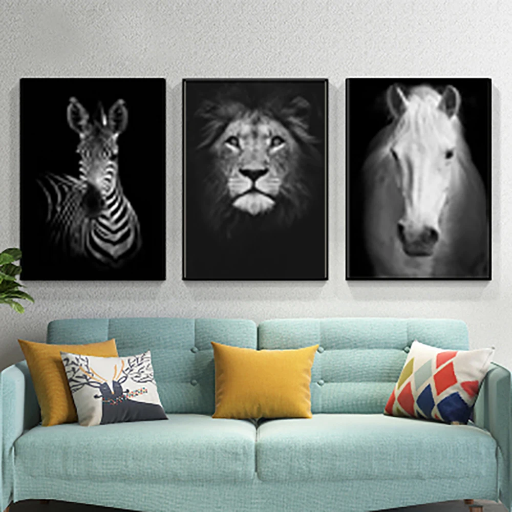 Lion zebra rhinoceros Elephant Canvas Painting Animal Home Decor painting no photo frame hotel gallery decor new home gift sale