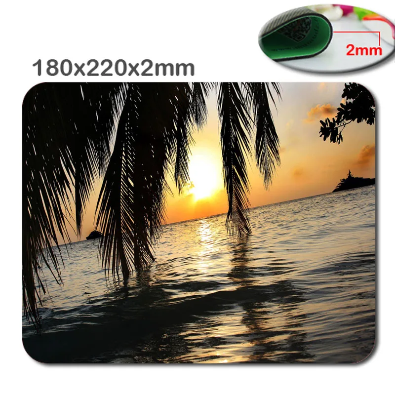 HD DIY 220mm*180mm*2mm 3D Fast Frint seaside scenery PC mputer Gaming Mousepad Fabric + Rubber Material - accessory and gift
