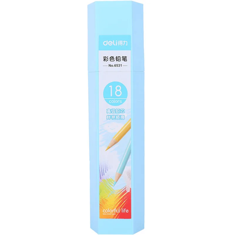 

DL 6531 pentagonal packing color lead 18 lead free safe environmental coloring smooth and smooth colored pencil