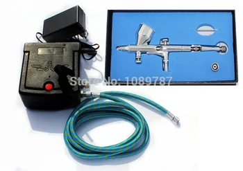

ABEST New 0.25MM Fine line Dual action airbrush compressor Complete kit for Nail art toy Hobby Model AC06-80K