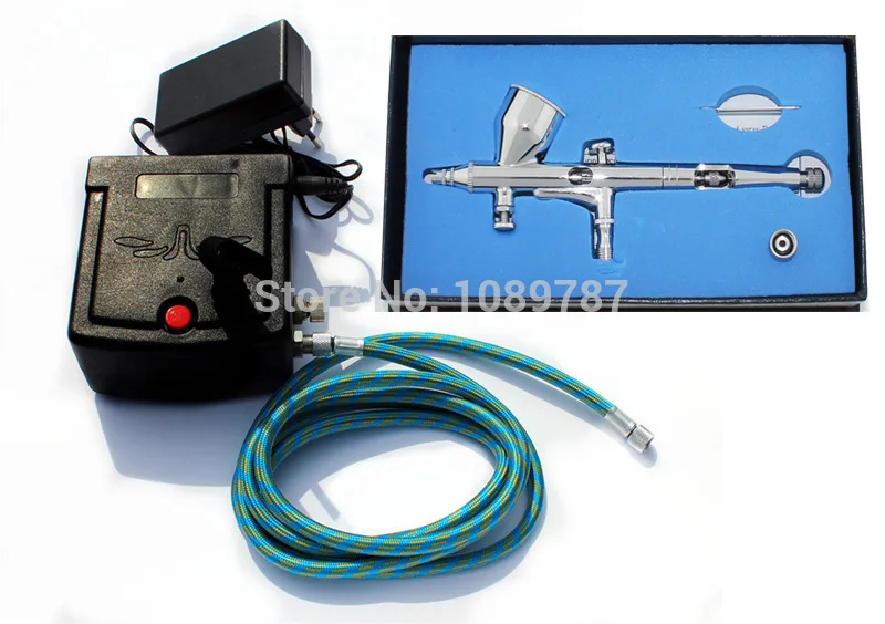 ABEST New 0.25MM Fine line Dual action airbrush compressor Complete kit for Nail art toy Hobby Model AC06-80K