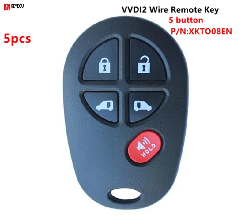 5pcs XHORSE (English Version) Universal Remote Key Wire Remote Key Fob