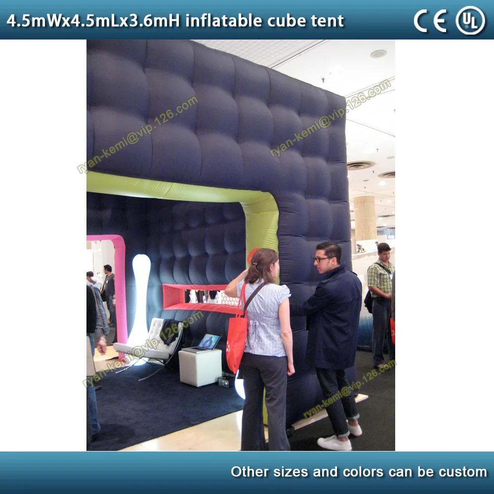 4.5mx4.5mx3.6mH Inflatable cube tent inflatable trade show tent Inflatable exhibition tent cover marquee Inflatable party tent 2