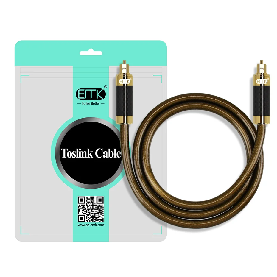 EMK Optical Audio Cable Carbon Fiber Shell Digital SPDIF Optical Toslink Audio Cable OD8.0 10m 15m 20m (6)
