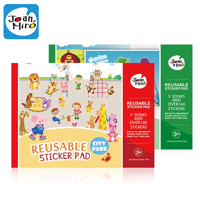 Over 145 PCs Reusable Stickers Pad Each With 5 Scenes For Kids Child Classic Toys Baby