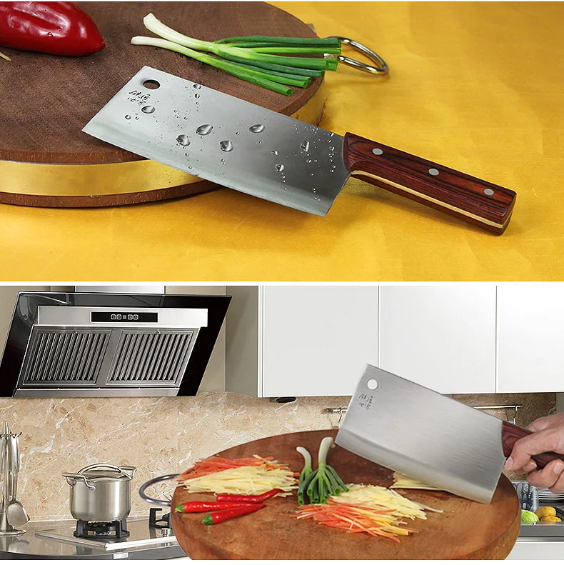 Нож из нержавеющей стали, нож для нарезки, китайский нож ручной работы для овощей, фруктов, мяса, рыбы, кухонные ножи, ножи кухоновые