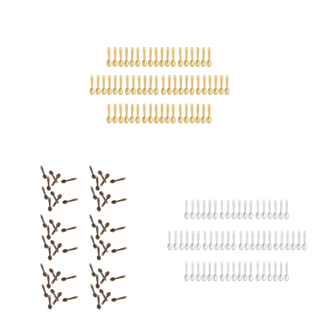 60 штук кукольный дом Миниатюрный ложки из Сплава Комплект Аксессуары для посуды для 1/12 декорирование кукол