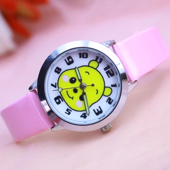 

new women girls Little bear leather quartz watches kids cartoon cute electronic watches students Luminous pointer gifts clock