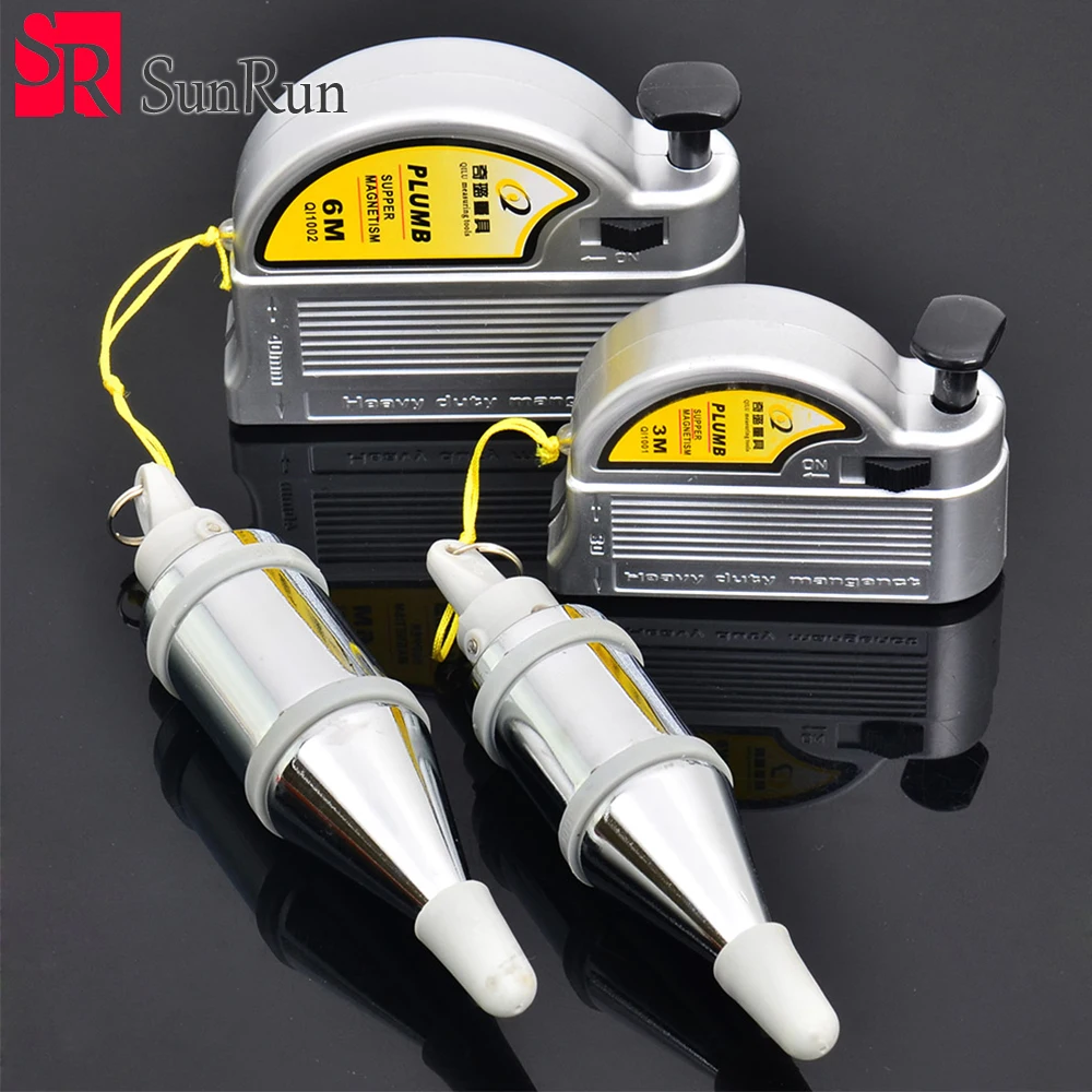 

3m / 6m Magnetic wire Plumb Bob Levellers Handiness Apeak Test Device hammer magnetic field line automatic line measuring tool