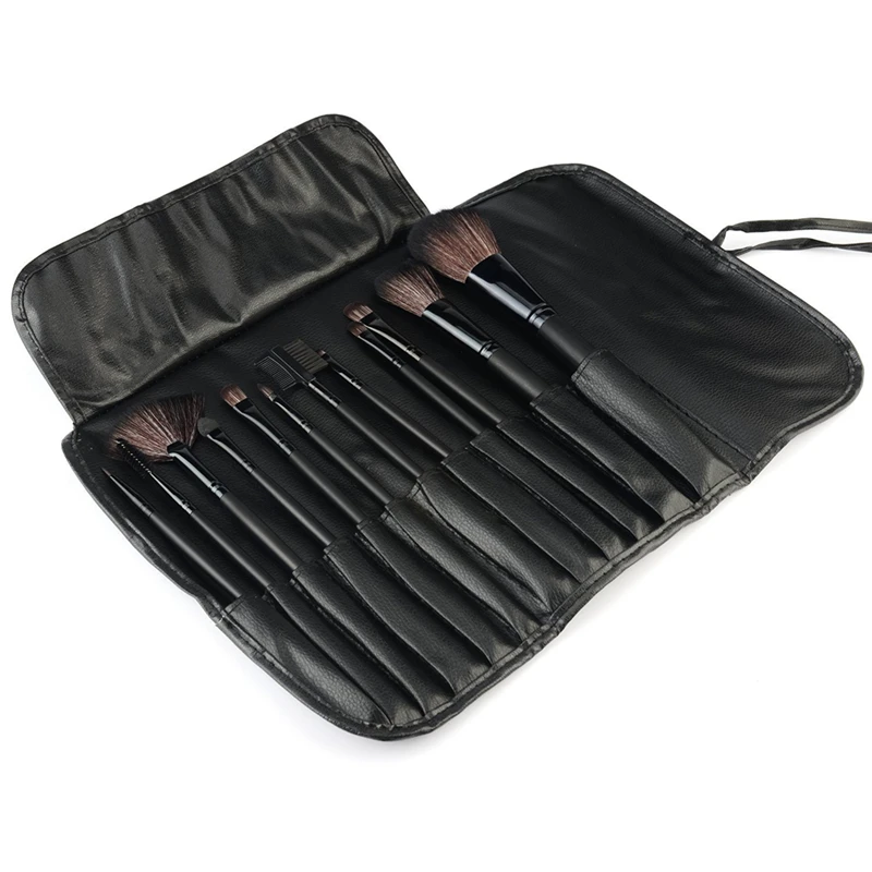 Buy 12pcs black Professional cosmetic brush kit makeup