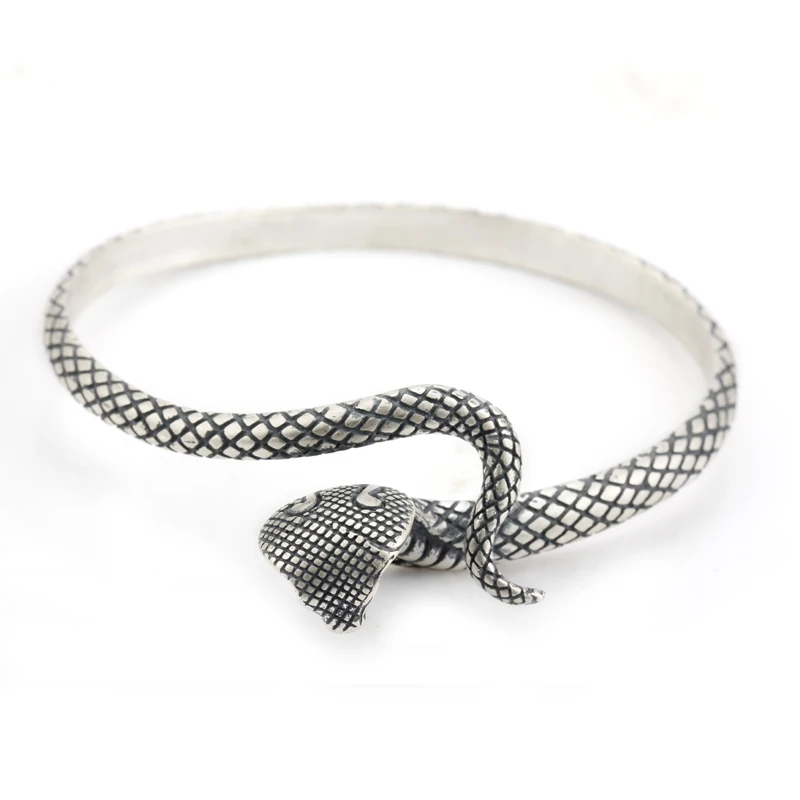 

Cuff Bangle 925 Sterling Silver Snake Shape European Style Bracelets For Women Adjustable Jewelry