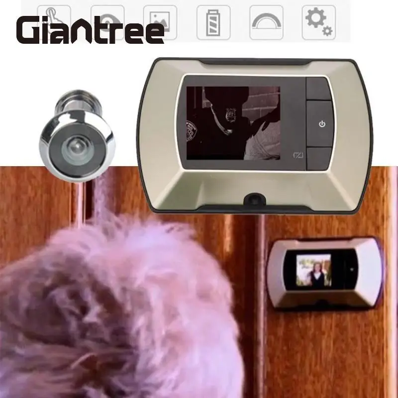 

giantree 2.4 inch Screen Monitor LCD Digital Peephole Viewer Digital Security Door Eye Peephole Viewer Doorbell HD Camera