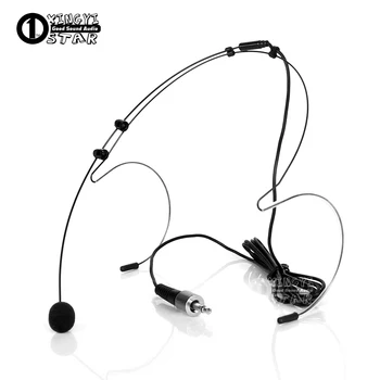 

Mini 3.5mm Jack Screw Lock Dual Earhook Microphone Headworn Headset Mic Mike For Karaoke VHF UHF Wireless Body-pack Transmitter