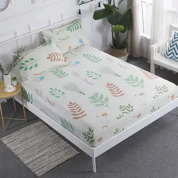 

Cotton Fitted Sheet Mattress Cover Bedding Linens Bed Sheets set With Elastic Band Queen Twin Double Single Size 160cm*200cm