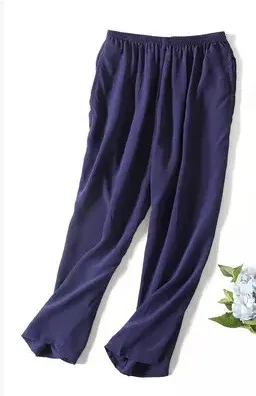 new 100 mulberry silk silk crepe DE chine is breathable and comfortable leisure household pants nine minutes of pants