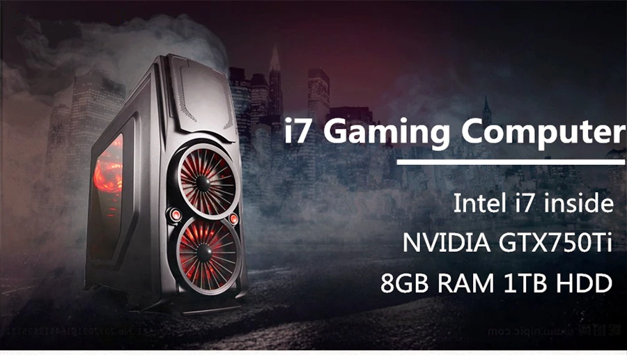Desktop Computers i7 Gaming Computer i7 4790 CPU GTX 750Ti GPU 8GB RAM 1TB HDD Best Gaming PC