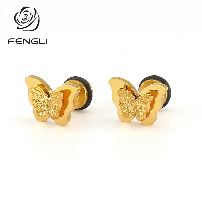 FENGLI мини Минни бабочка серьги для женщин дети Earing маленькие животные шпильки