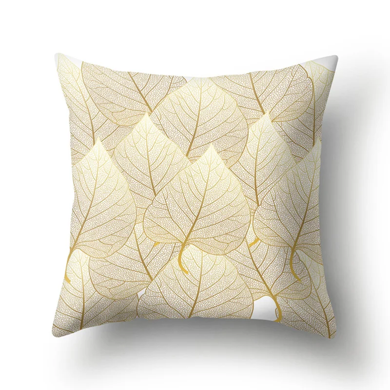 New Pillow Cases Leaf pattern Printed Pillow Case Cover Square 45cm*45cm Polyester Pillowcase Home Decorative zara*women 1pcs
