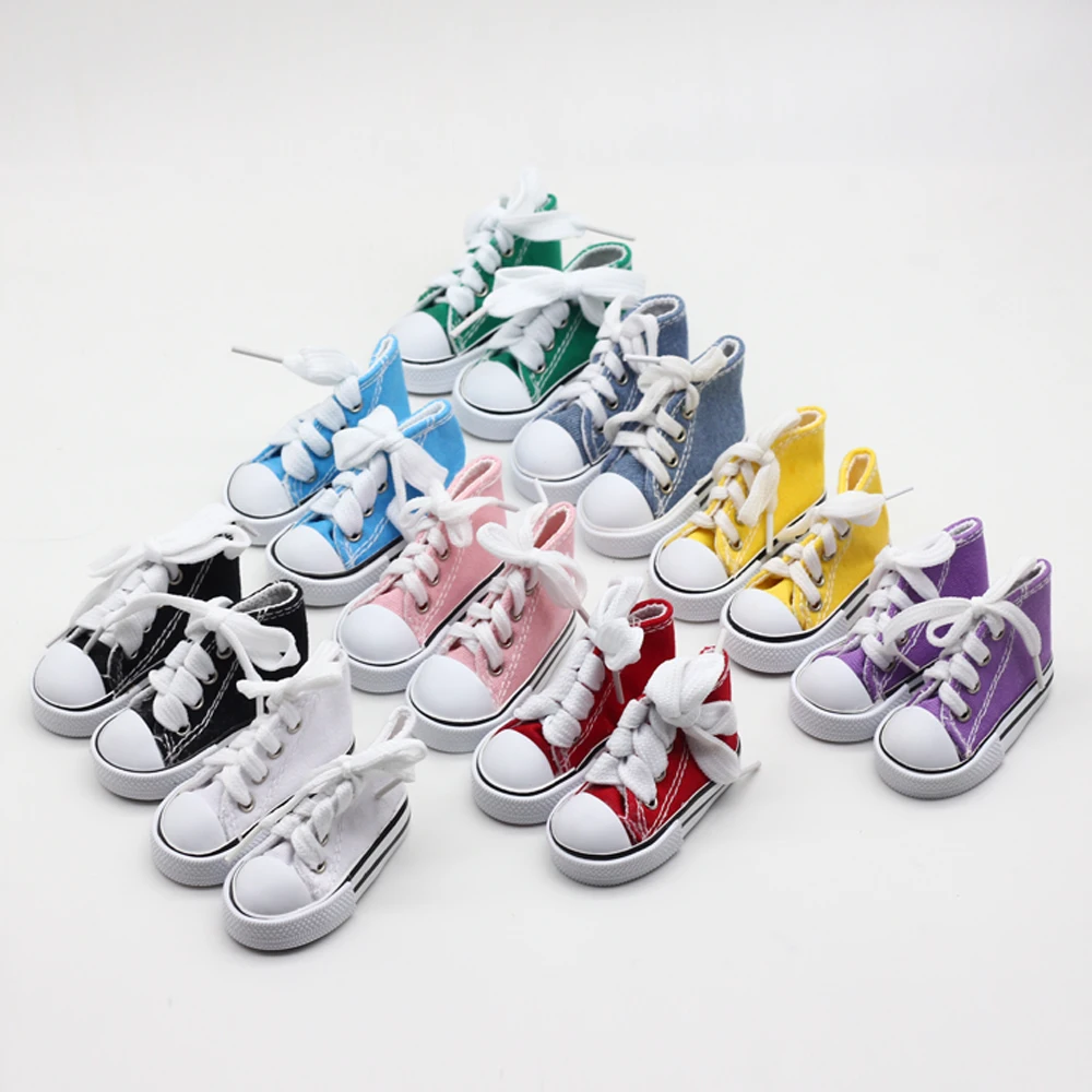 

Doll Accessories Assorted Colors 7.5cm Canvas Shoes For 1/3 1/4 BJD Doll & Mini Doll Shoes &16 Inch Sharon doll Boots et016