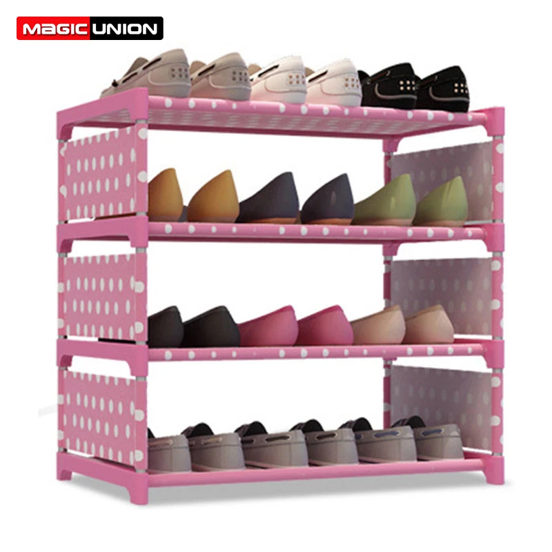 

Magic Union Modern Dustproof Shoe Shelf Wrought Iron Multilayer Assembly Shoe Rack Storage Shoe Cabinet Simple Shoe Rack