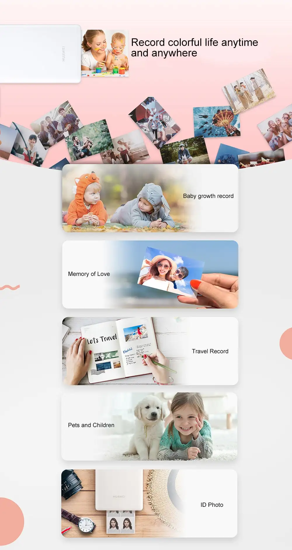 Huawei AR Original Portable Photo Mini Pocket Printer- White